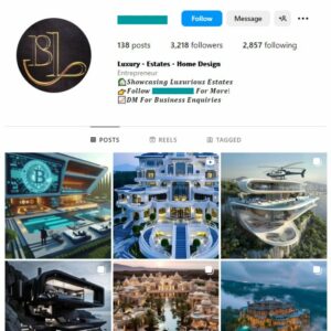 3K Mansions Houses Instagram Account for sale