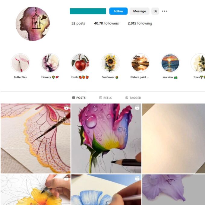 40K Paintings Art Instagram Account for Sale