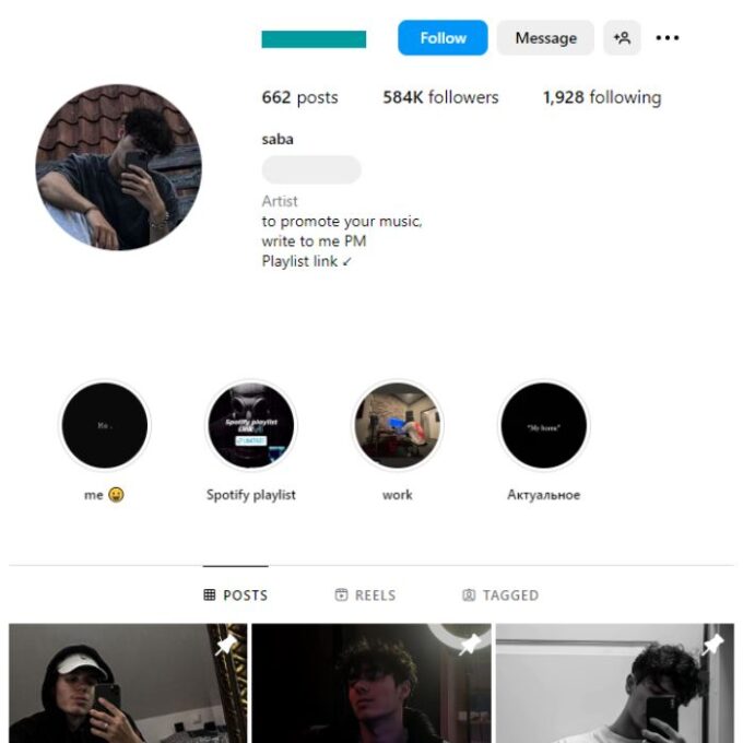 580K Music Reels Instagram Account for sale