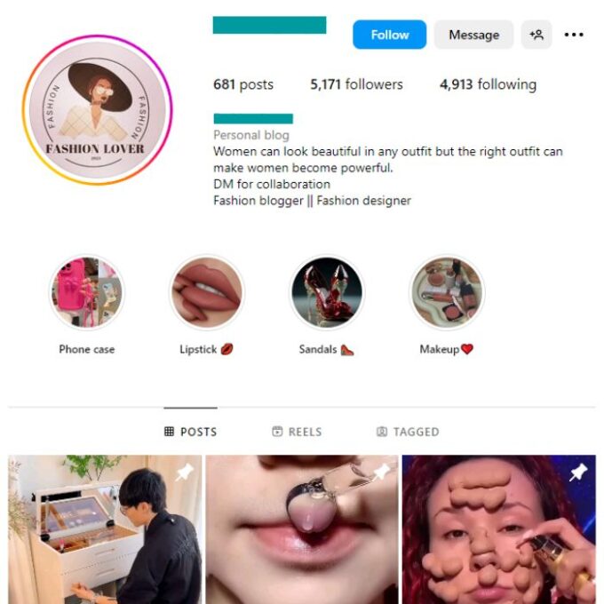 5K Makeup Fashion Instagram Account for sale