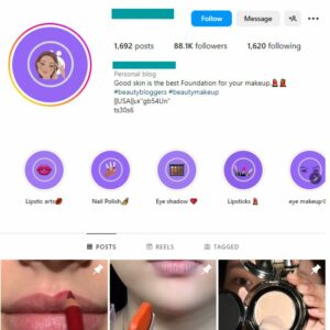 85K Makeup Women Instagram Account for sale