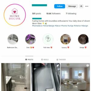 12K Luxury Interior Design Instagram Account for sale