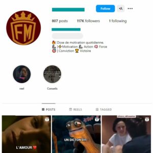 115K Motivation Success Instagram Account for sale