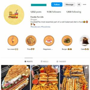 11K Fast Food Burgers Instagram Account for sale