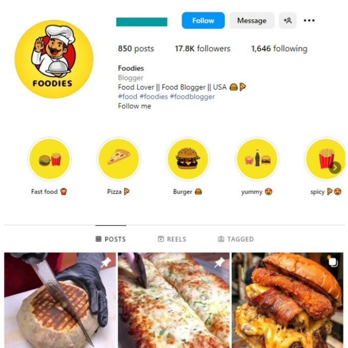 17K Fast Food Burgers Instagram Account for sale