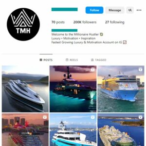 195K Millionaire Lifestyle Instagram Account for sale