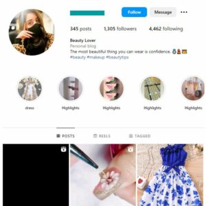 1K Beauty Fashion Instagram Account for sale