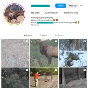 1K Hunting Animals Instagram Account for sale