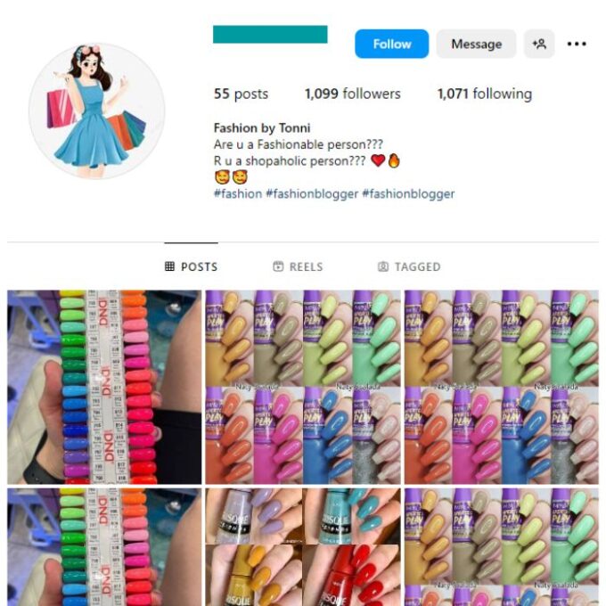 1K Nails Fashion Instagram Account for sale