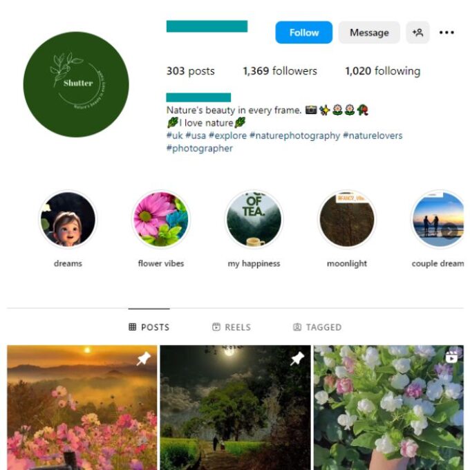 1K Nature Photography Instagram Account for sale