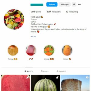 200K Fruits Plants Instagram Account for sale