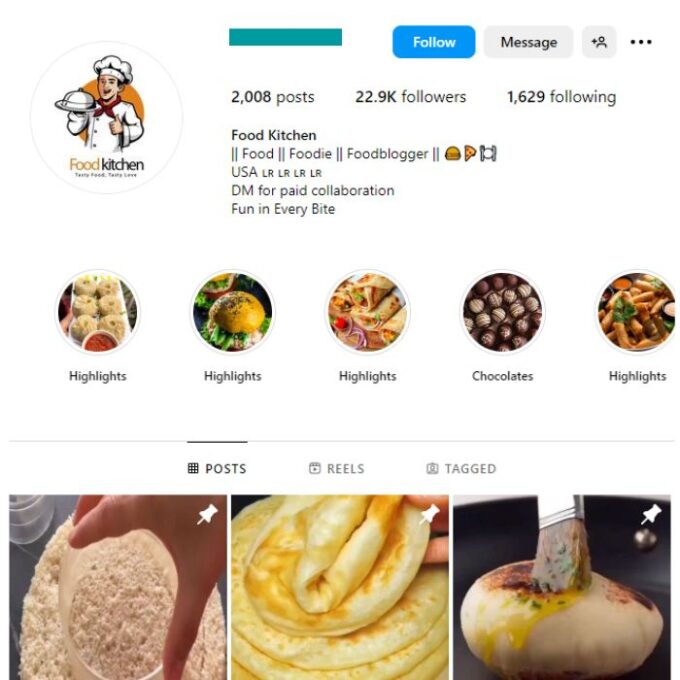 20K Fast Food Instagram Account for sale