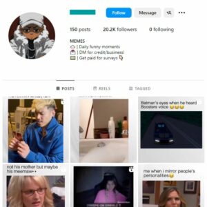 20K Humor Memes Instagram Account for sale