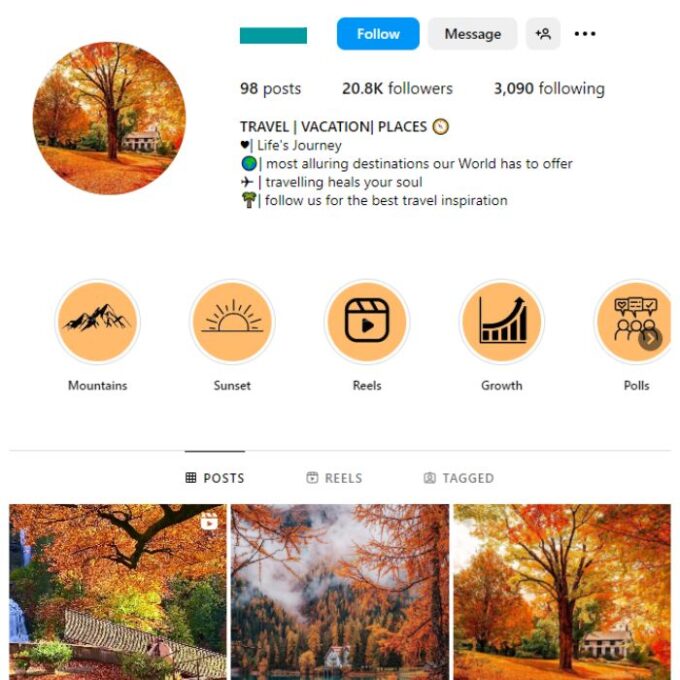 20K Nature Trees Instagram Account for sale