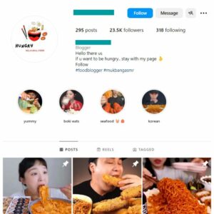 22K Food ASMR Instagram Account for sale
