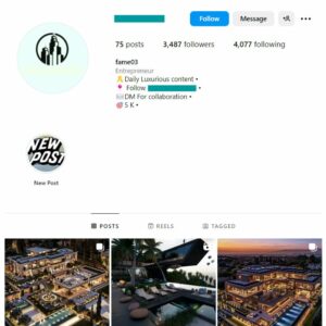 3K Mega Mansions Instagram Account for sale