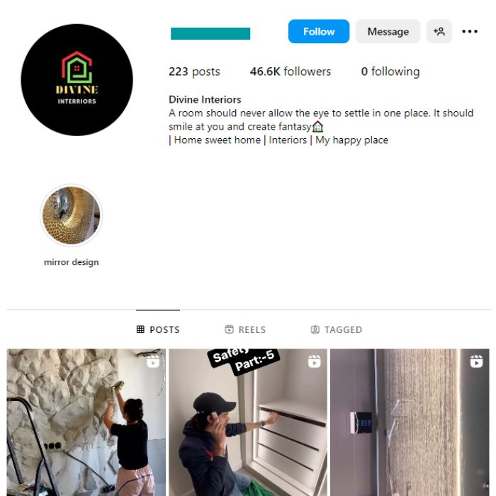 45K Home Interior Decor Instagram Account for sale