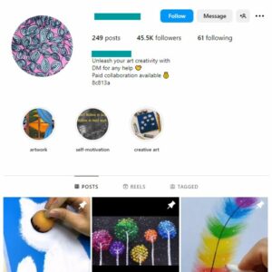 45K Paintings Art Instagram Account for sale