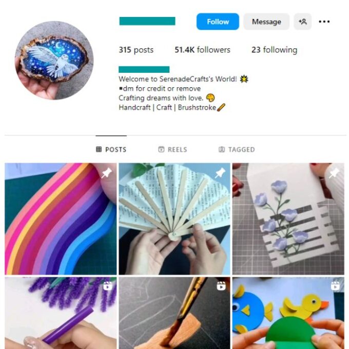 50K DIY Crafts Instagram Account for sale