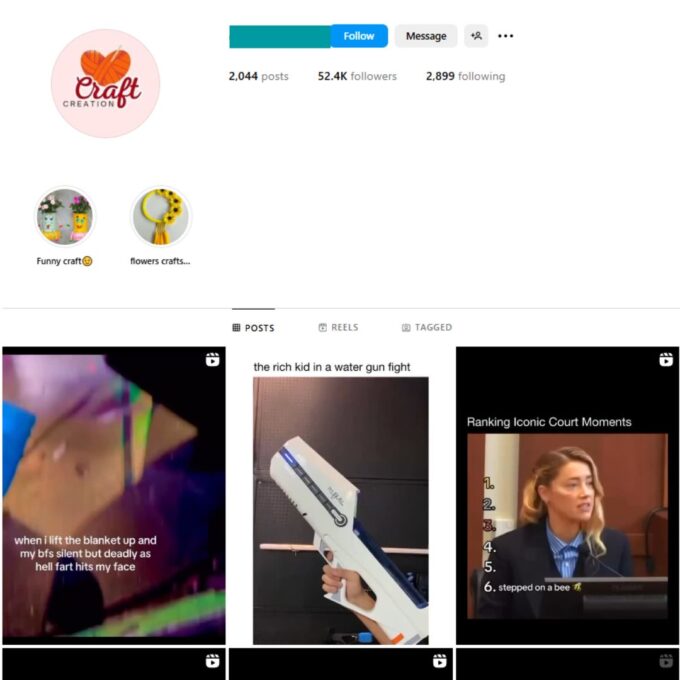50K Funny Videos Entertainment Instagram Account for Sale