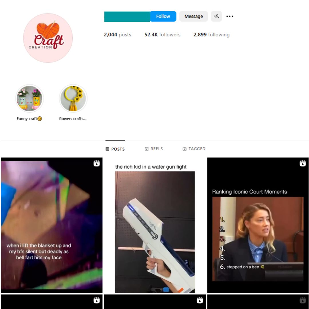 50K Funny Videos Entertainment Instagram Account for Sale