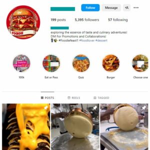 5K Fast Food Instagram Account for sale