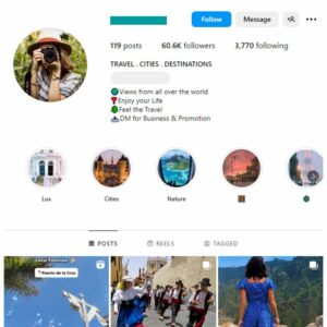 60K Travel Explore Instagram Account for sale