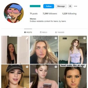 7K Girl Memes Videos Instagram Account for sale