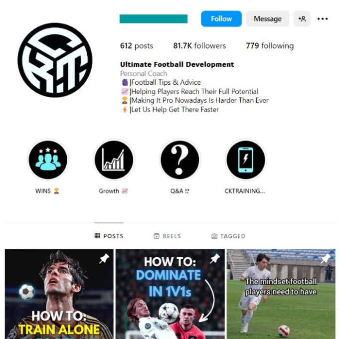 80K Football Sports Instagram Account for sale