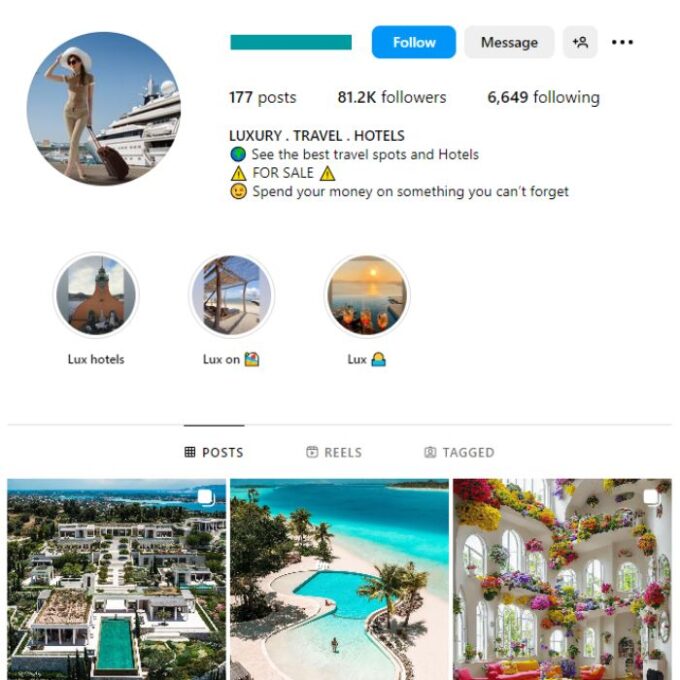 80K Travel Destinations Instagram Account for sale