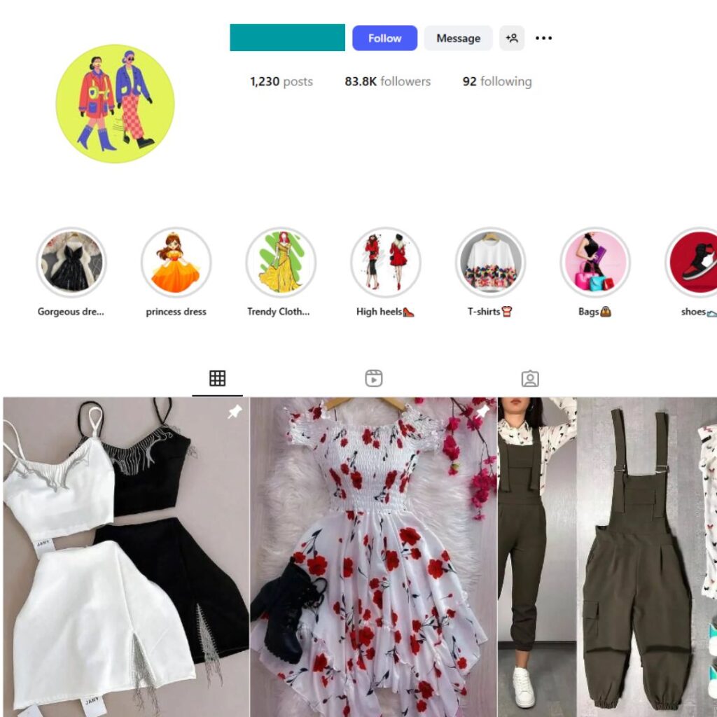 80K Women's Dresses Fashion Instagram Account for Sale