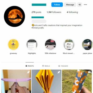 1.3M Papercraft DIY Instagram Account for sale