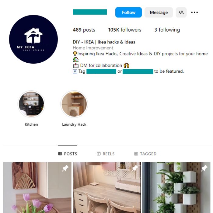 100K Home Decor Ikea Instagram Account for sale