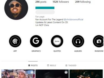 150K Chris Brown Music Instagram Account for sale