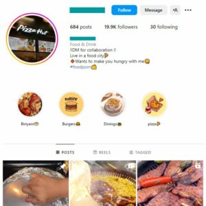 19K Food Cooking Instagram Account for sale