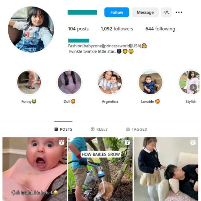 1K Babies Kids Instagram Account for sale