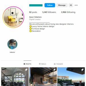 1K Beautiful Home Interior Instagram Account for sale