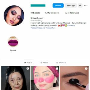 1K Beauty Makeup Instagram Account for sale