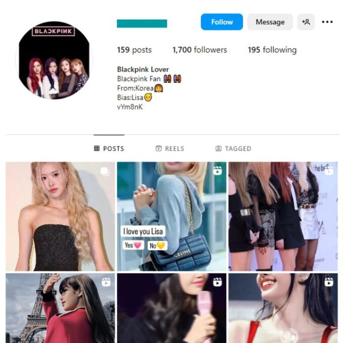 1K BlackPink Fan Instagram Account for sale