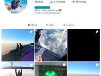1K Skydiving Adventure Instagram Account for sale