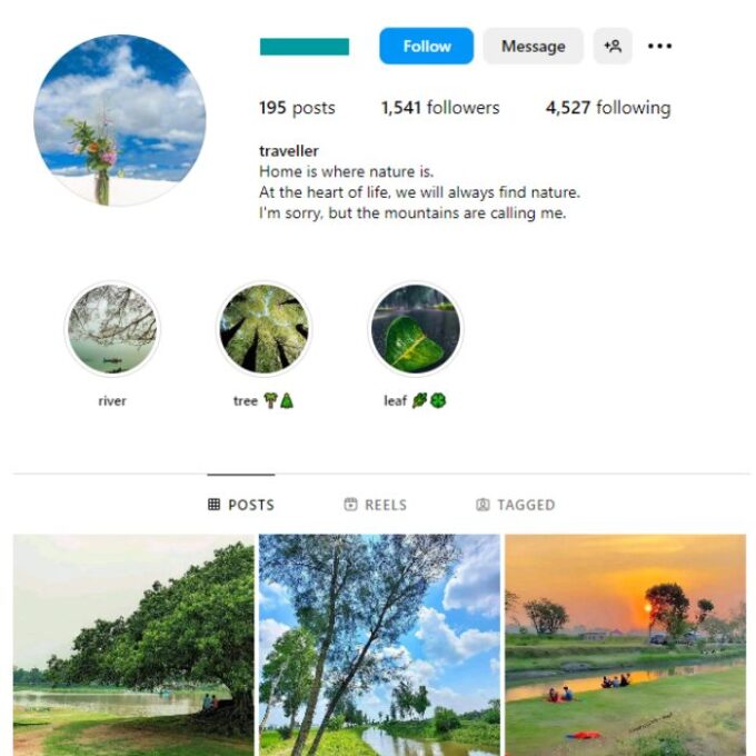 1K Travel Nature Instagram Account for sale