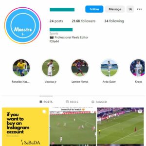 20K Football Soccer Instagram Account for sale