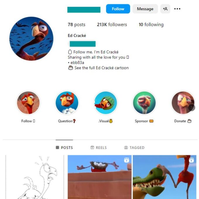 210K Animation Cartoon Instagram Account for sale
