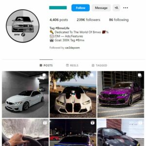 230K BMW Cars Instagram Account for sale