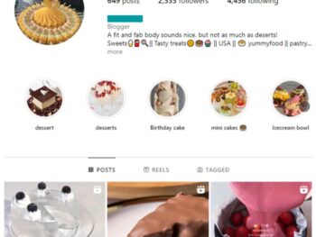 2K Cakes Desserts Instagram Account for sale