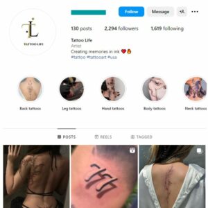 2K Tattoo Art Instagram Account for sale