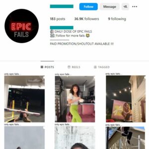 35K Funny Fails Instagram Account for sale