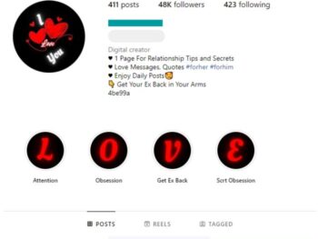 45K Love Relationships Instagram Account for sale