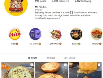 4K Burger Food Instagram Account for sale