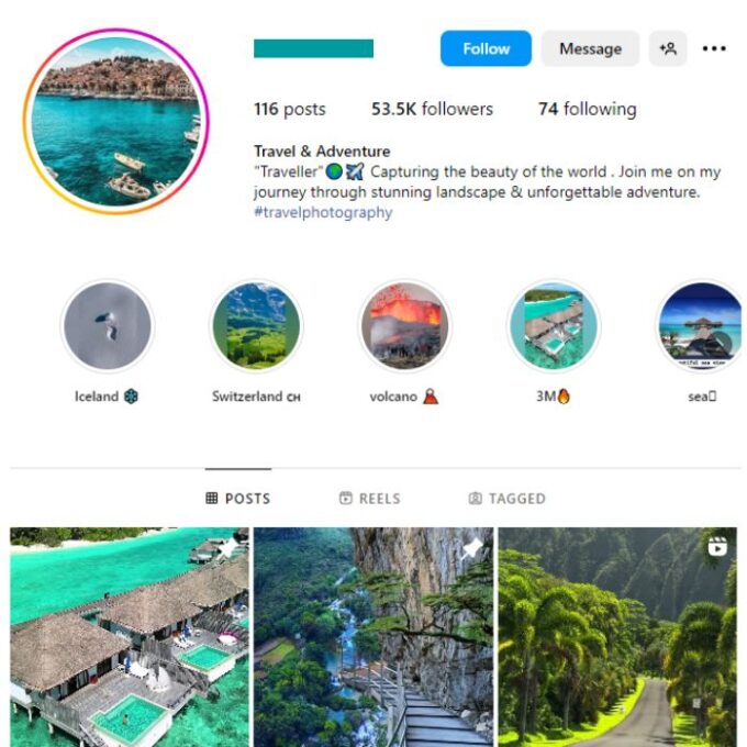 50K Travel Adventure Instagram Account for sale